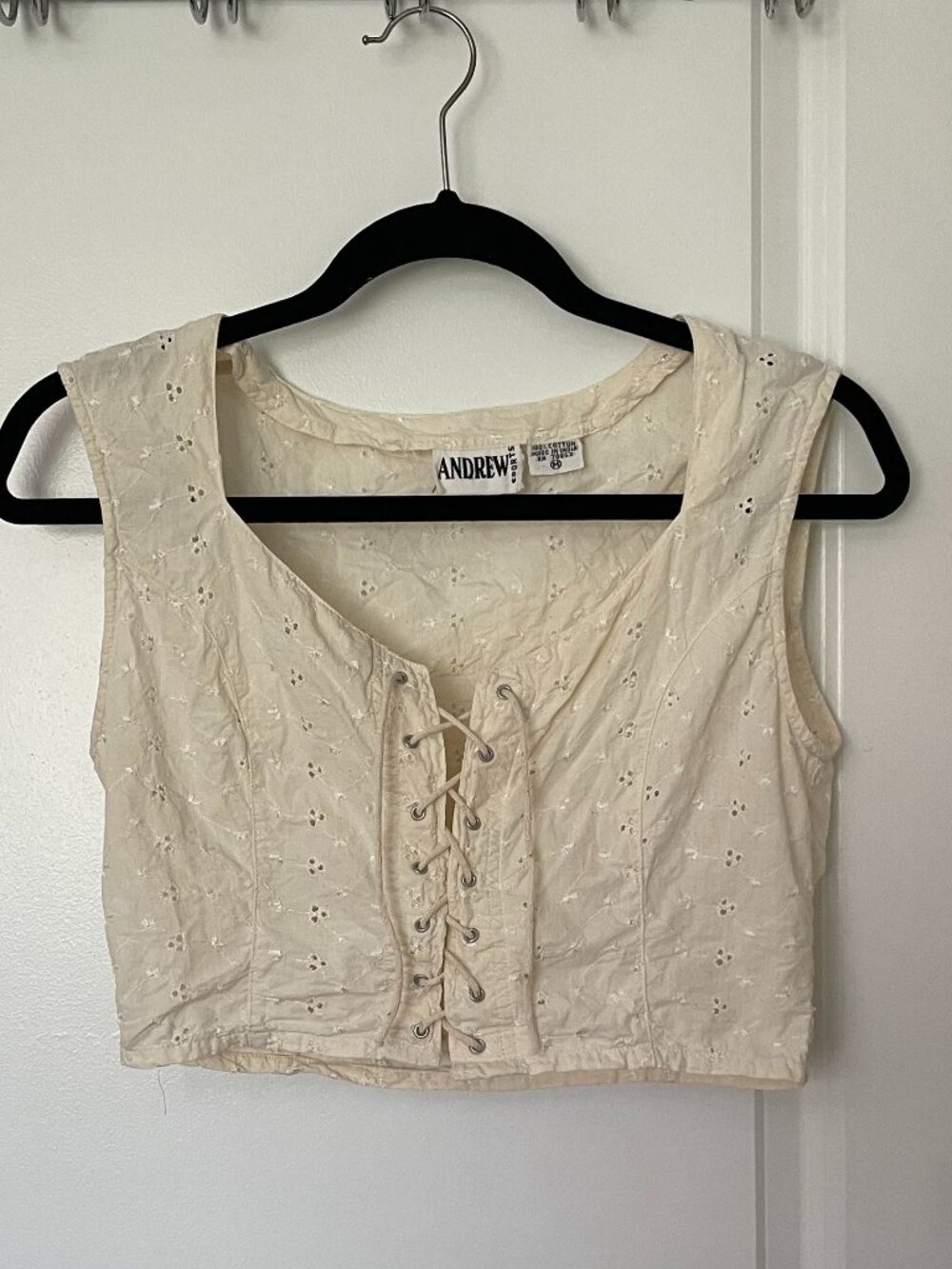White Eyelet Crop Top Corset